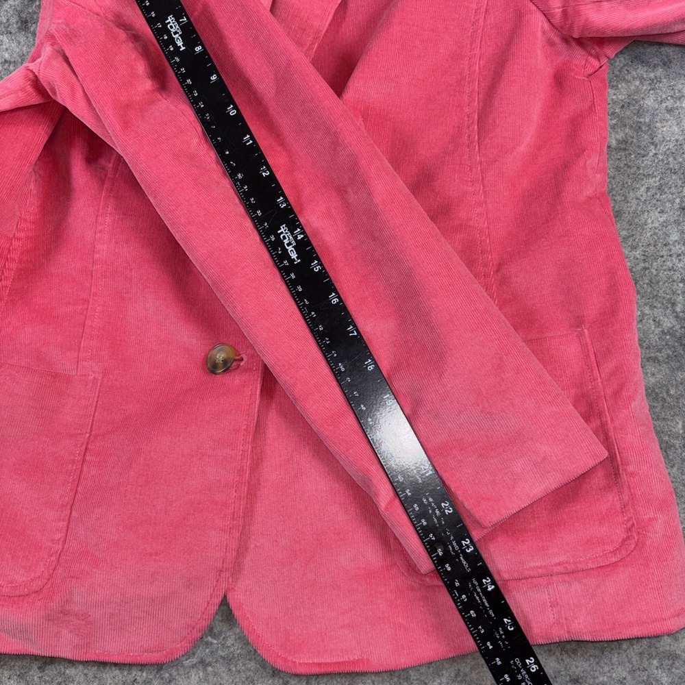 Talbots Corduroy Blazer Women's 16 Barbie‎ Pink Button Classic Preppy Minimalist - Picture 9 of 11